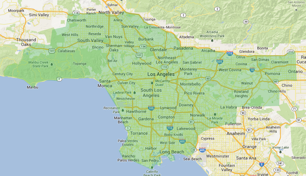 Los Angeles County map